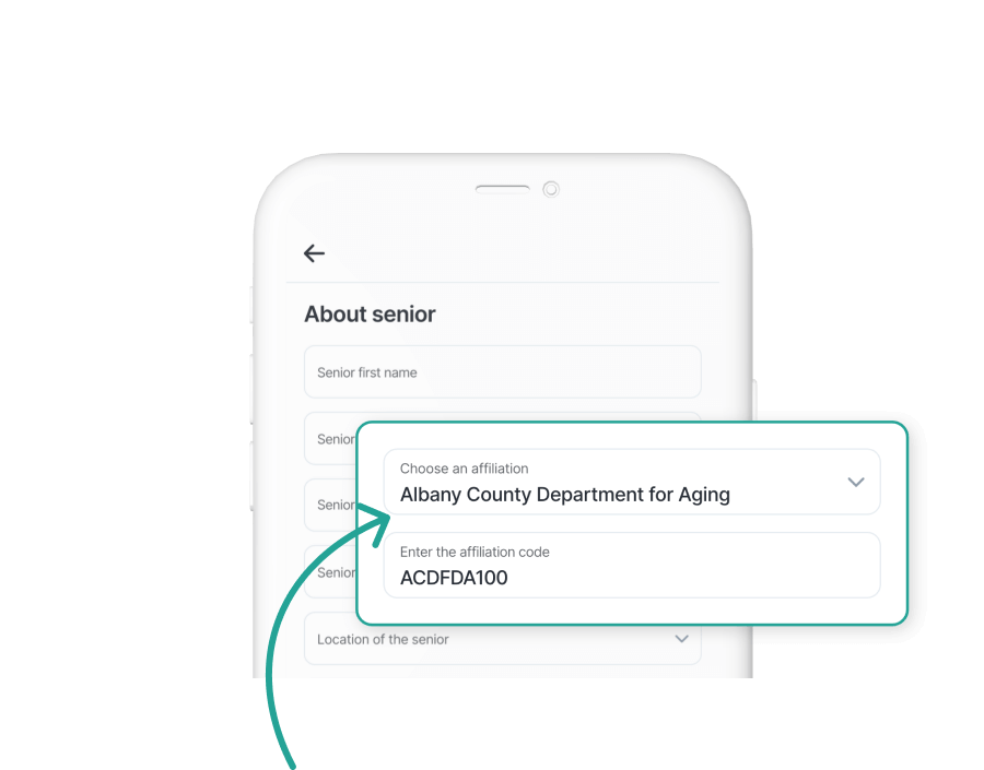 Selecting an affiliation in the Maia app